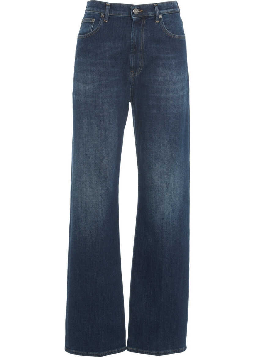 Blugi evazati Dondup Wide leg jeans Francine Blue Femei (BM 19032886) 2