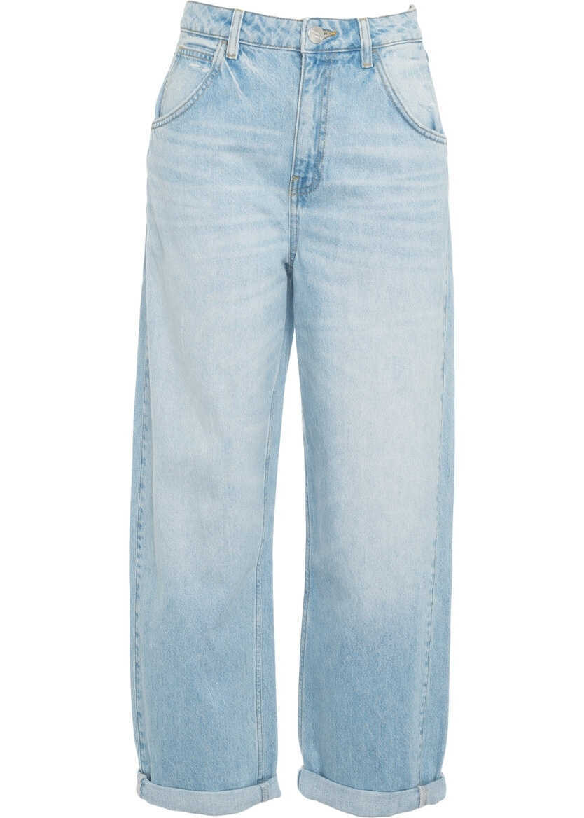Blugi evazati Seventy & Mochi Wide leg jeans Turn up bo Blue Femei (BM 19032901) 2