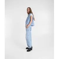 Blugi evazati Dama - Blugi evazati Seventy & Mochi Wide leg jeans Turn up bo Blue Femei (BM 19032901) - B-mall.ro