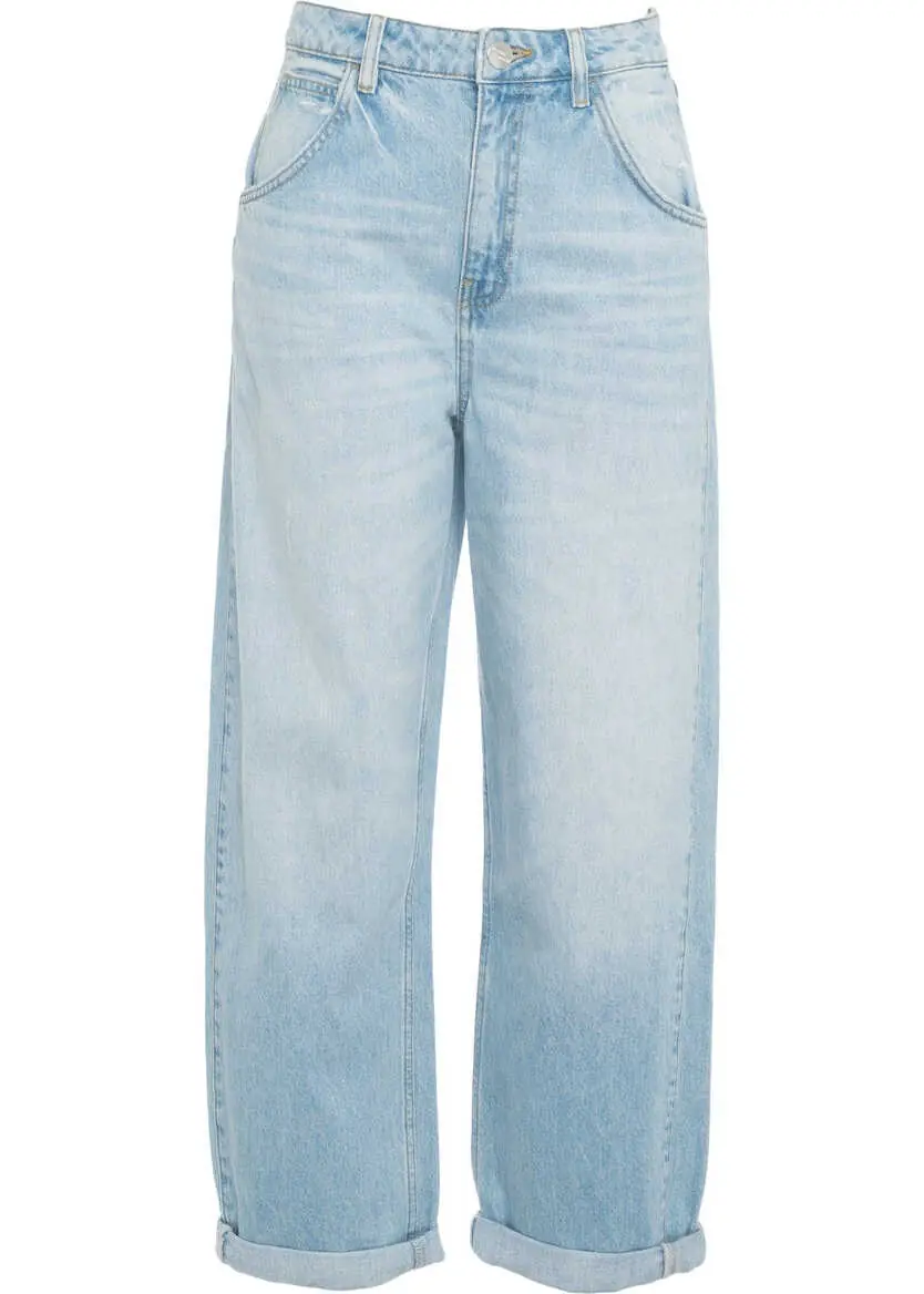 Blugi evazati Seventy & Mochi Wide leg jeans Turn up bo Blue Femei (BM 19032901) 1