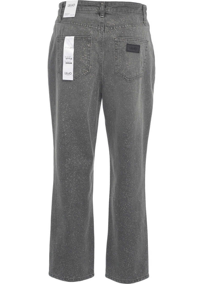 Blugi drepti Liu Jo Jeans with glitter finish Grey Femei (BM 19032913) 4