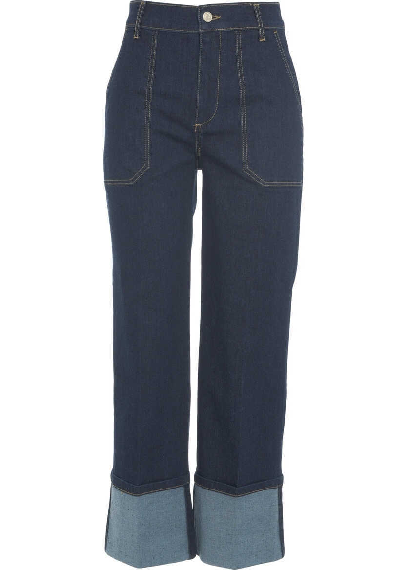 Blugi drepti Liu Jo Straight Leg Jeans with cuffs Blue Femei (BM 19032931) 2