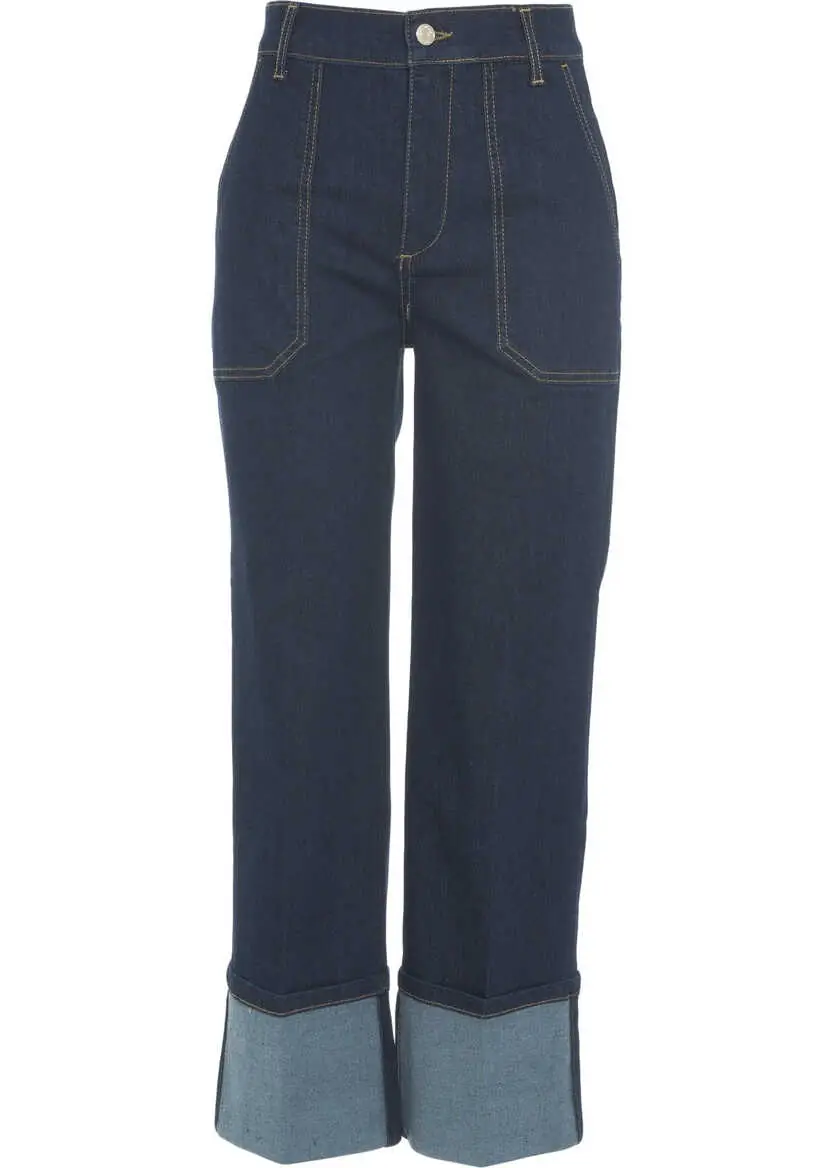 Blugi drepti Liu Jo Straight Leg Jeans with cuffs Blue Femei (BM 19032931) 5