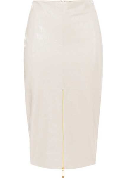 Fuste lungi Elisabetta Franchi Pencil skirt with crocodile embossing White Femei (BM 19032943) 1