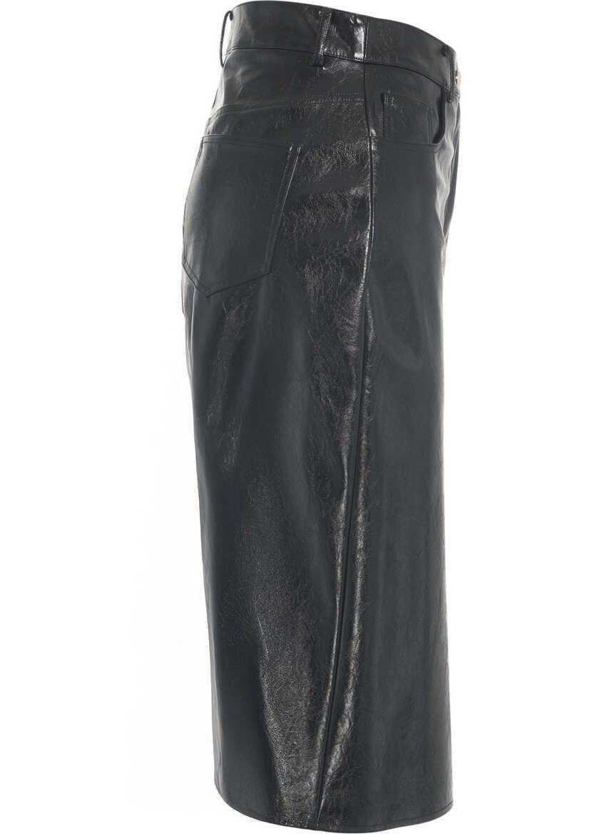 Fuste lungi Liu Jo Faux leather midi skirt Black Femei (BM 19032946) 3
