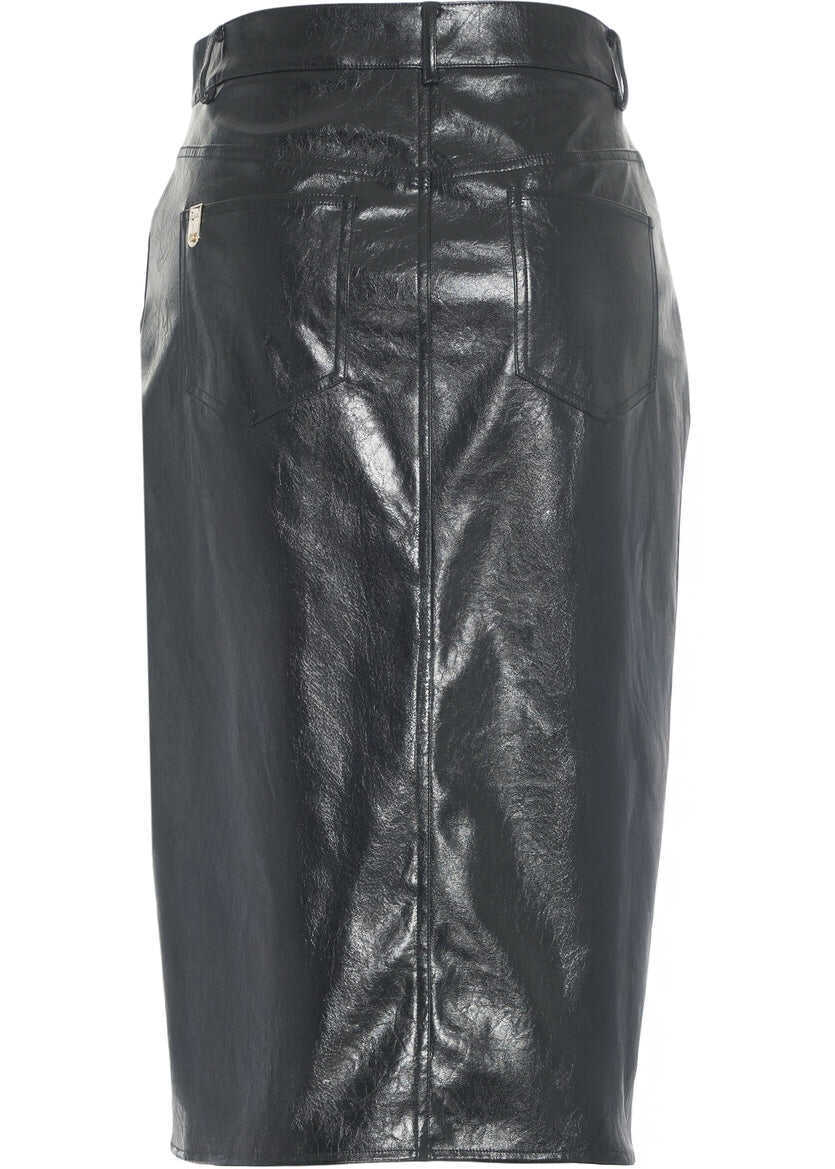 Fuste lungi Liu Jo Faux leather midi skirt Black Femei (BM 19032946) 4