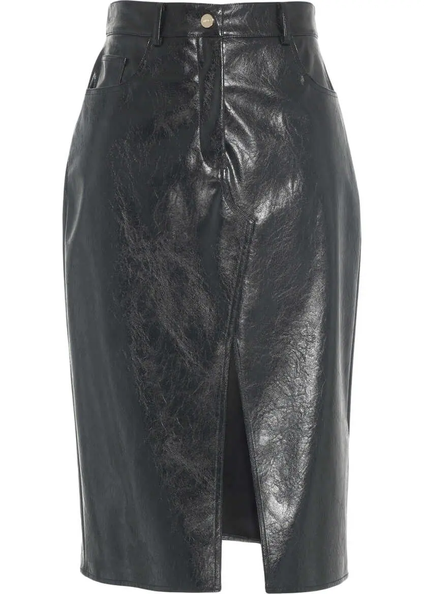 Fuste lungi Liu Jo Faux leather midi skirt Black Femei (BM 19032946) 5