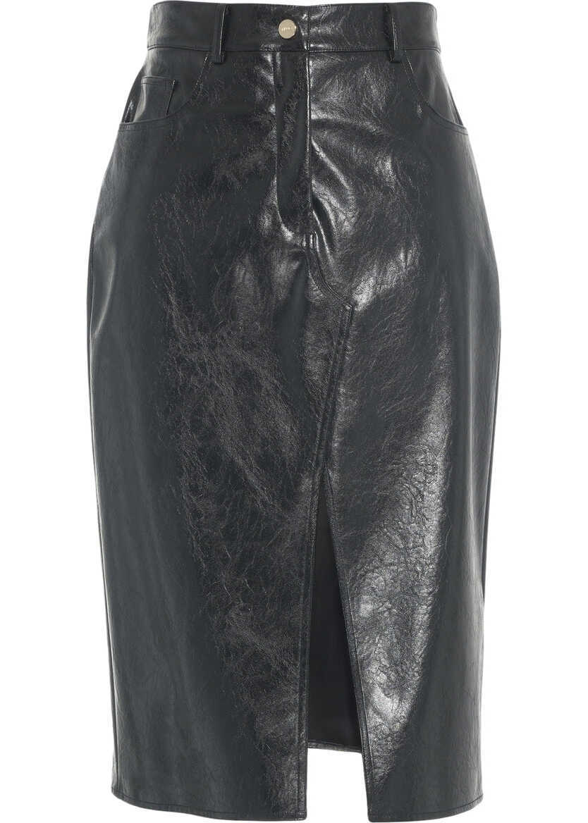 Fuste lungi Liu Jo Faux leather midi skirt Black Femei (BM 19032946) 6