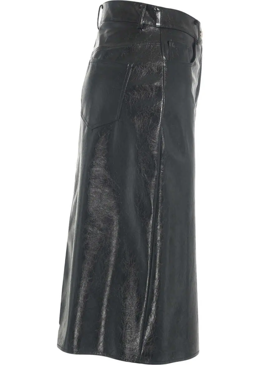 Fuste lungi Liu Jo Faux leather midi skirt Black Femei (BM 19032946) 7