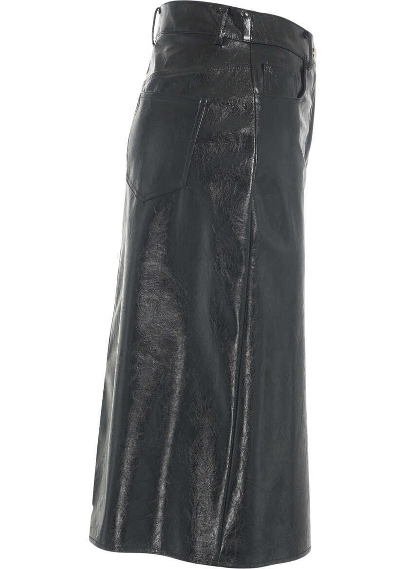 Fuste lungi Liu Jo Faux leather midi skirt Black Femei (BM 19032946) 8