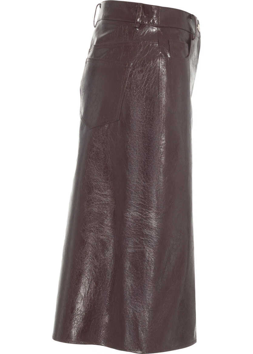 Fuste lungi Liu Jo Faux leather midi skirt Red Femei (BM 19032946) 3