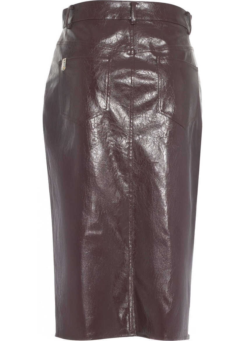 Fuste lungi Liu Jo Faux leather midi skirt Red Femei (BM 19032946) 4