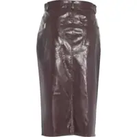 Fuste lungi Dama - Fuste lungi Liu Jo Faux leather midi skirt Red Femei (BM 19032946) - B-mall.ro