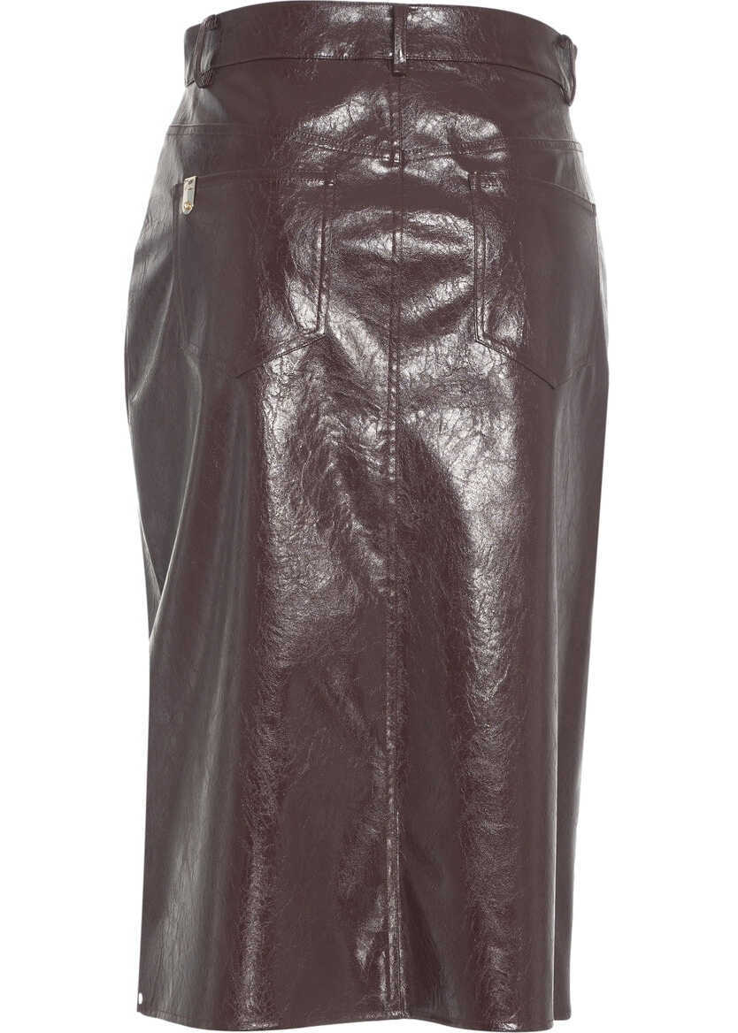 Fuste lungi Liu Jo Faux leather midi skirt Red Femei (BM 19032946) 9
