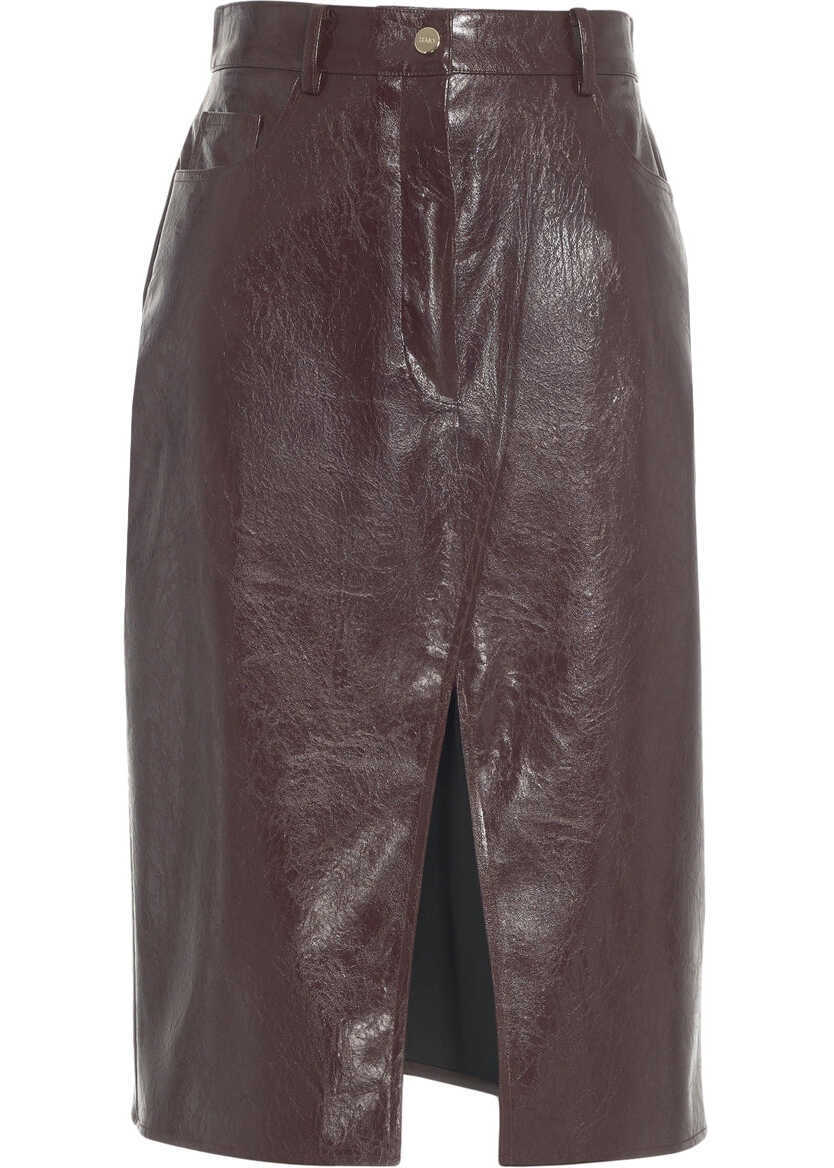 Fuste lungi Liu Jo Faux leather midi skirt Red Femei (BM 19032946) 1