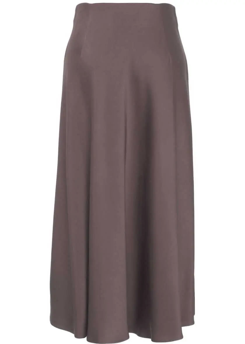 Fuste lungi Herno Satin midi skirt Brown Femei (BM 19032970) 9