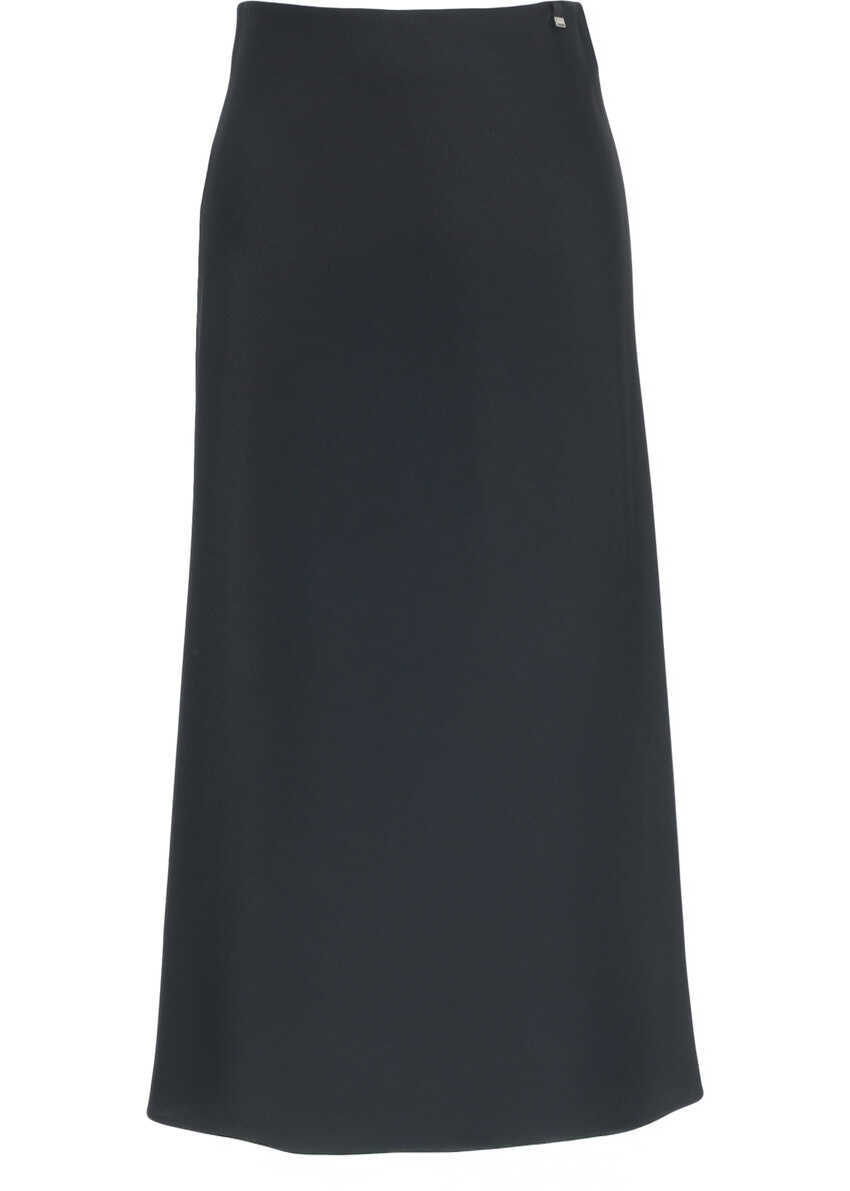 Fuste lungi Herno Satin midi skirt Black Femei (BM 19032970) 2