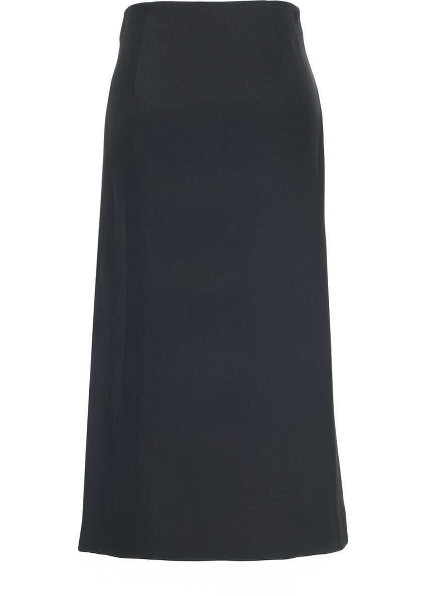 Fuste lungi Herno Satin midi skirt Black Femei (BM 19032970) 3