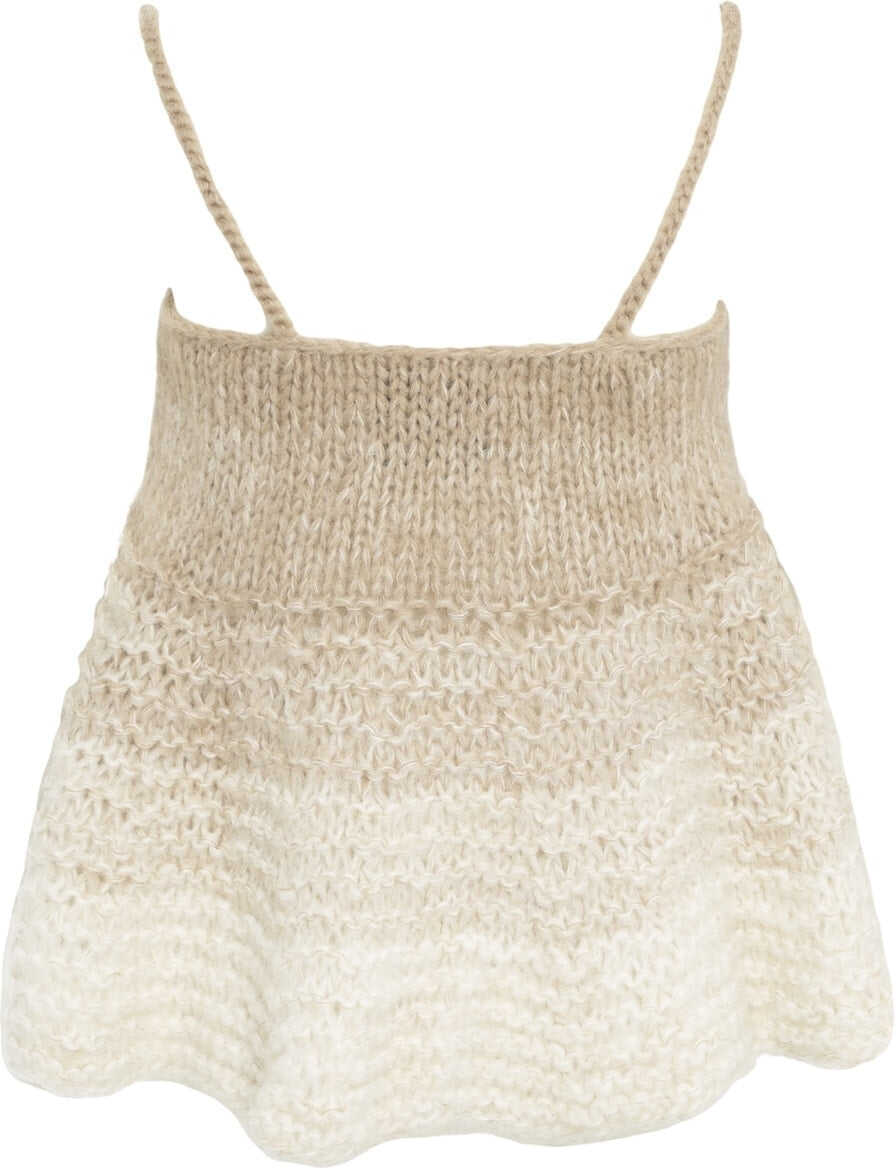 Maiouri Dawn x Dare Mohair knit top Vesper Beige Femei (BM 19033063) 3