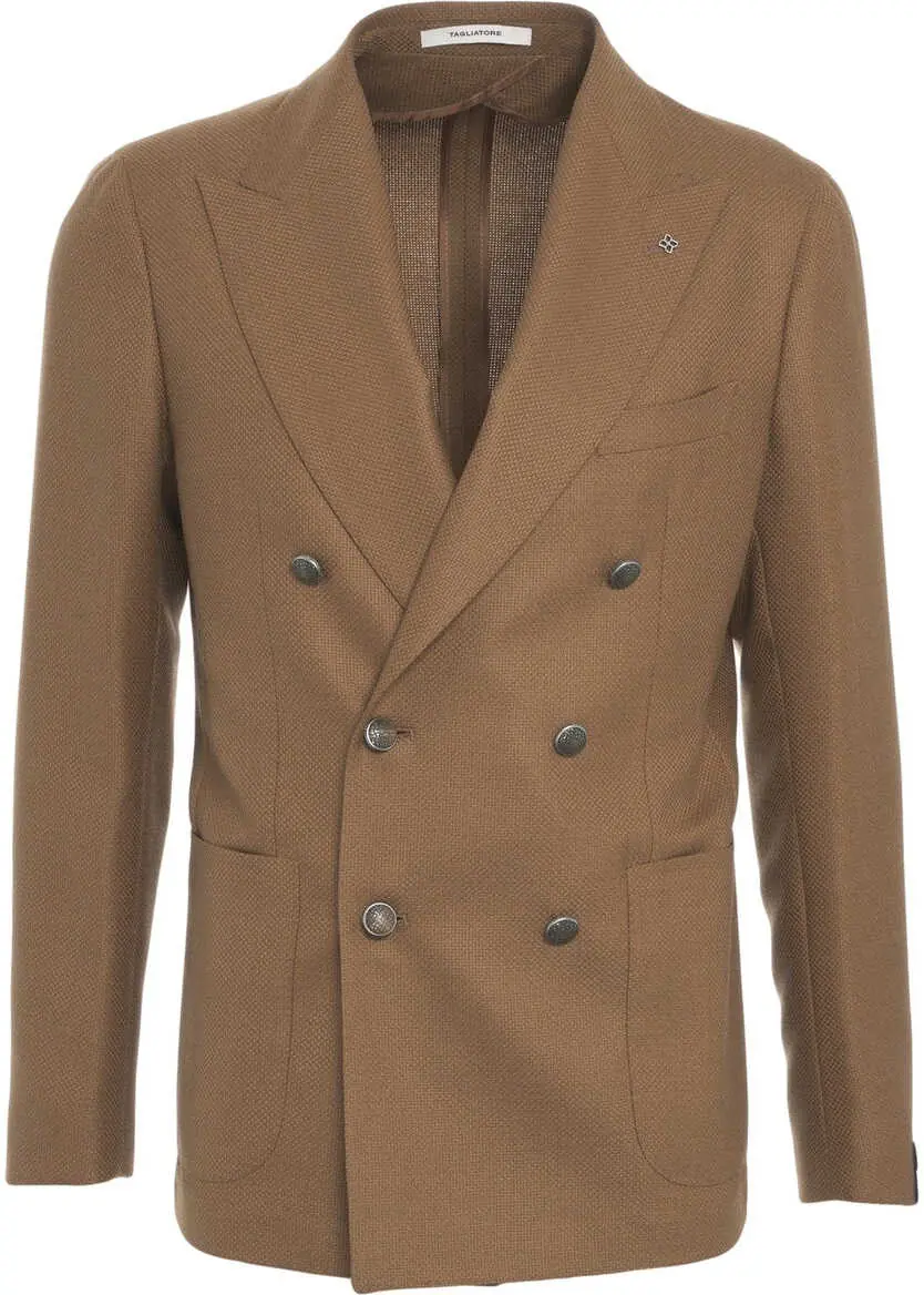 Sacouri Tagliatore Virgin wool double-breasted blazer Brown Barbati (BM 19033105) 2