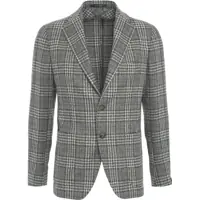 Sacouri Single-breasted glen check blazer Barbati