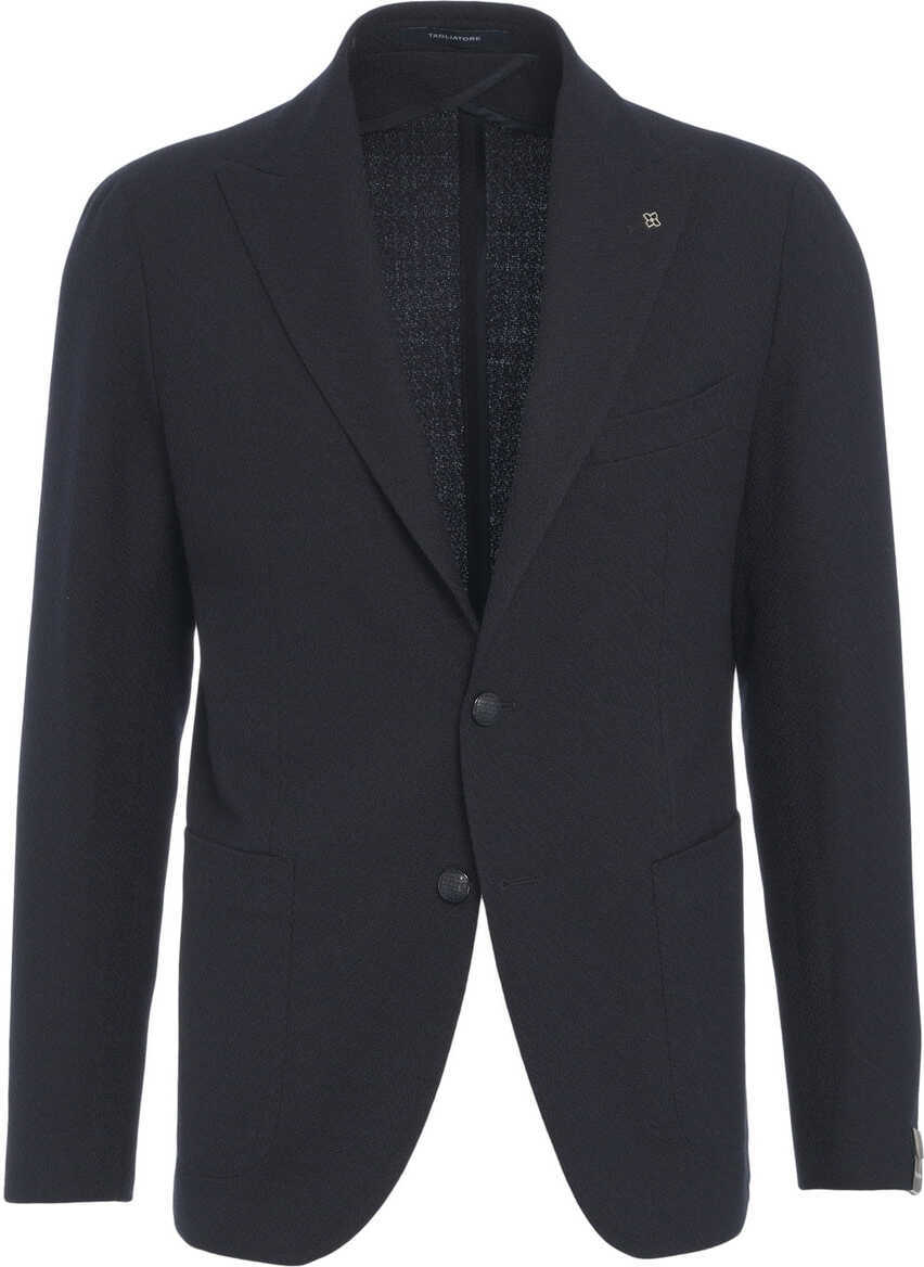 Sacouri Tagliatore Textured virgin wool blazer Blue Barbati (BM 19033135) 2
