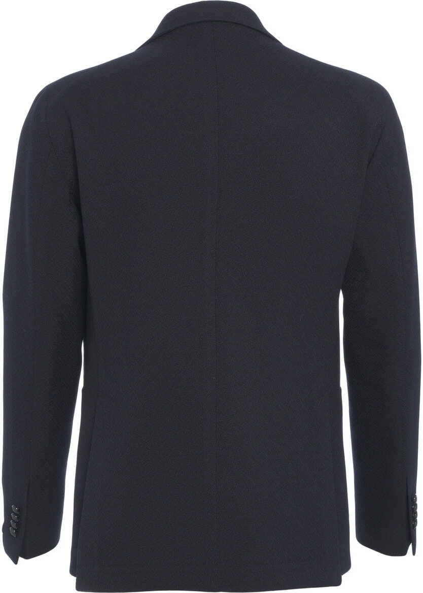 Sacouri Tagliatore Textured virgin wool blazer Blue Barbati (BM 19033135) 3