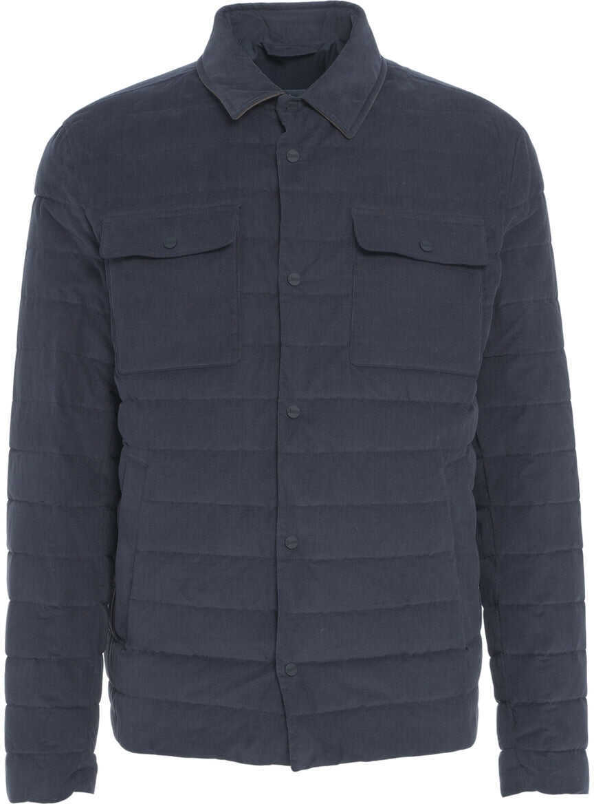 Geci de iarna Herno Neddlecord down jacket Blue Barbati (BM 19033156) 2