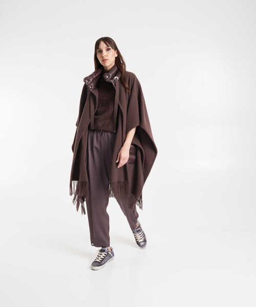 Pantaloni casual Herno Pleated satin pants Brown Femei (BM 19033174) 4