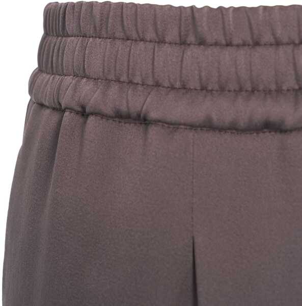 Pantaloni casual Herno Pleated satin pants Brown Femei (BM 19033174) 6