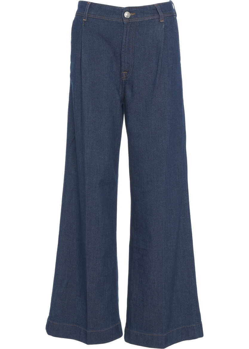 Blugi evazati 7 For All Mankind Pleated jeans Halona Blue Femei (BM 19033219) 1