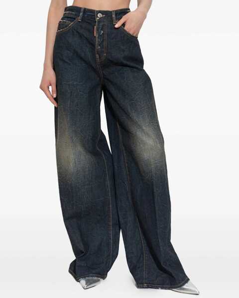 Blugi evazati DSQUARED2 Wide leg jeans Traveller Blue Femei (BM 19033243) 3