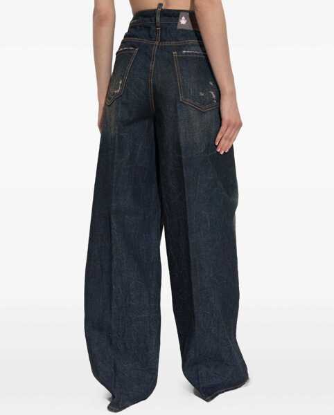 Blugi evazati DSQUARED2 Wide leg jeans Traveller Blue Femei (BM 19033243) 4