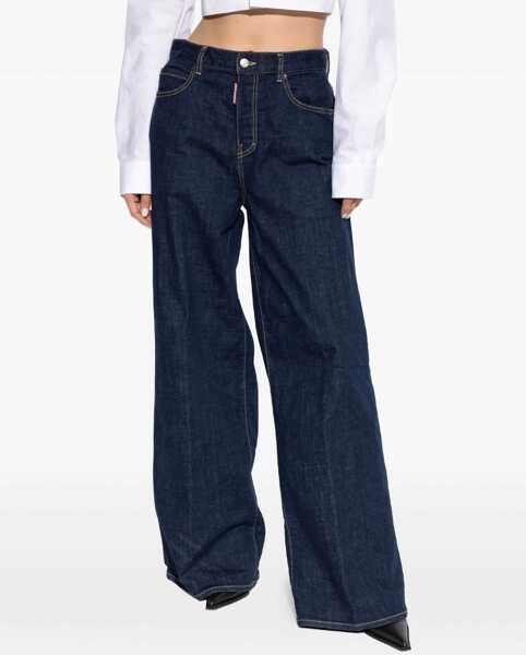 Blugi evazati DSQUARED2 Wide leg jeans Traveller Blue Femei (BM 19033246) 3