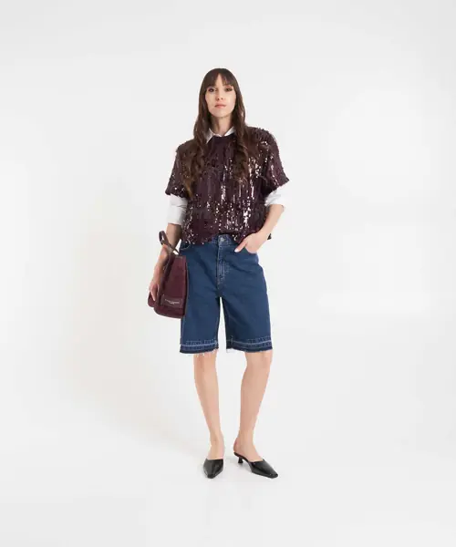 Pantaloni scurti Baum und Pferdgarten Denim bermuda shorts Nolie Blue Femei (BM 19033288) 3