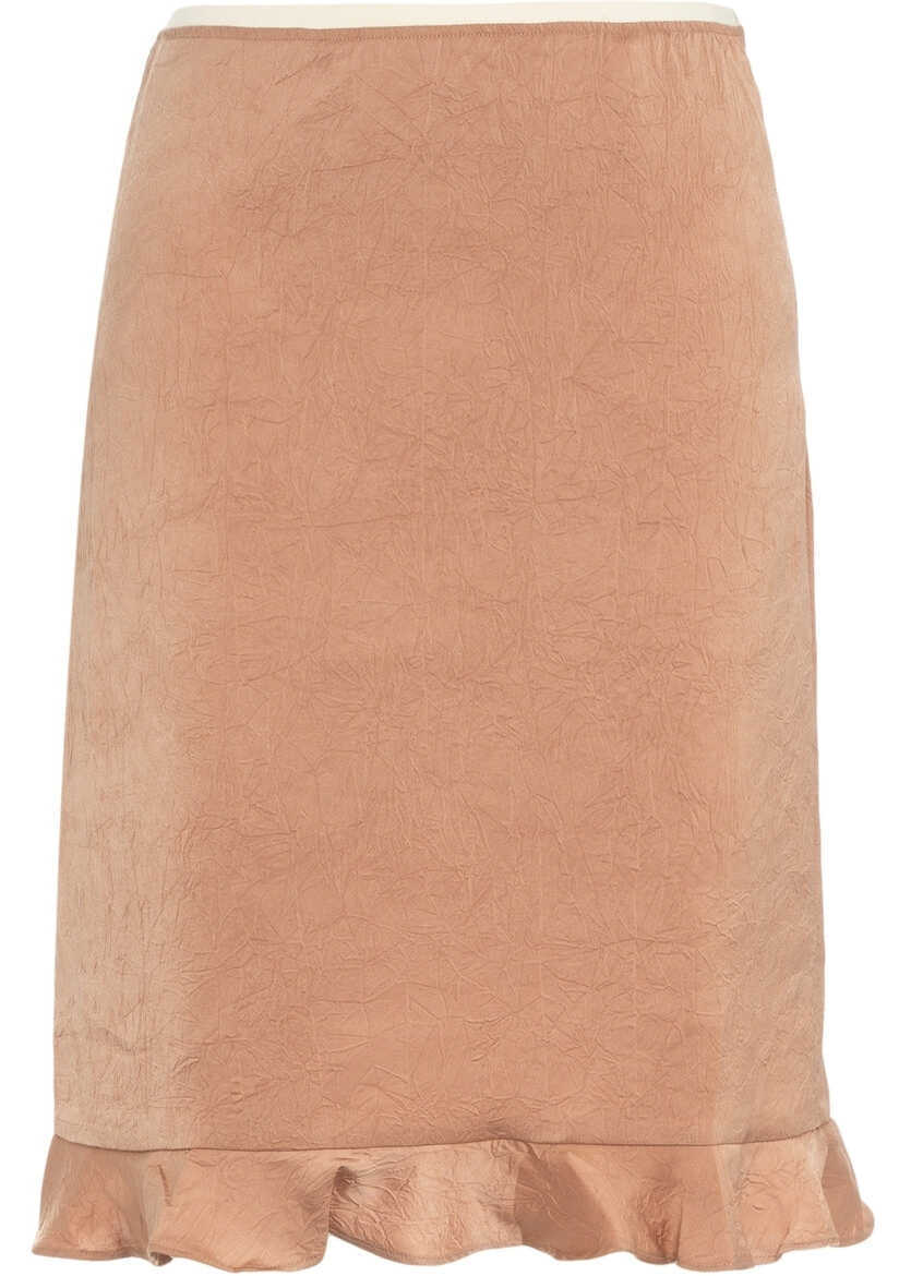 Fuste lungi Baum und Pferdgarten Crinkled satin skirt Sesse Brown Femei (BM 19033294) 2