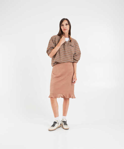 Fuste lungi Baum und Pferdgarten Crinkled satin skirt Sesse Brown Femei (BM 19033294) 3