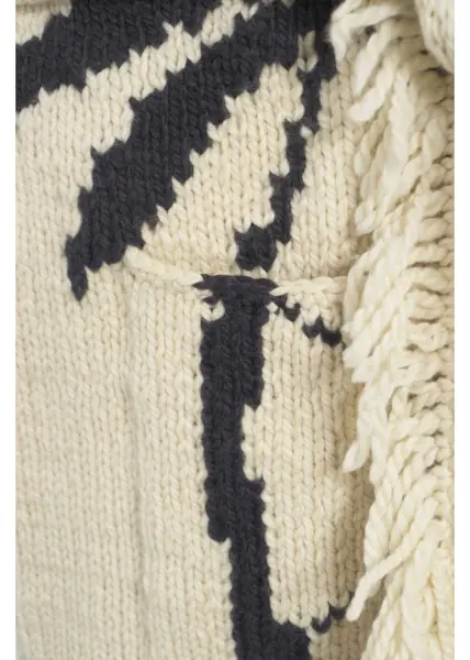 Pulovere casual Frantic Knit Jacket with Fringe Details Las Palmas White Femei (BM 19033318) 5