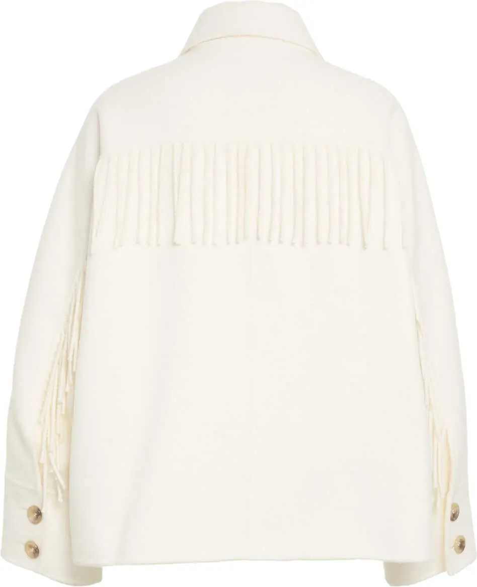 Jachete Liu Jo Wool-blend jacket with fringes White Femei (BM 19033390) 3