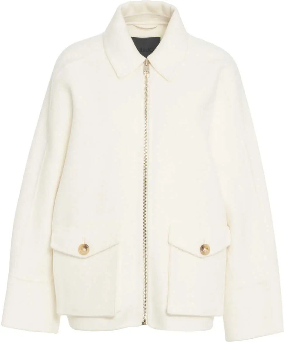 Jachete Liu Jo Wool-blend jacket with fringes White Femei (BM 19033390) 1