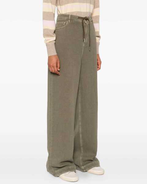 Pantaloni casual Golden Goose Wide leg pants Green Femei (BM 19033420) 3