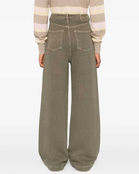 Pantaloni casual Golden Goose Wide leg pants Green Femei (BM 19033420) 4