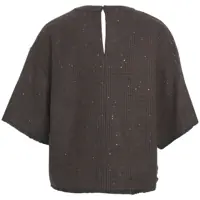 Maiouri Dama - Maiouri Kaos Knit top with sequins Brown Femei (BM 19033426) - B-mall.ro
