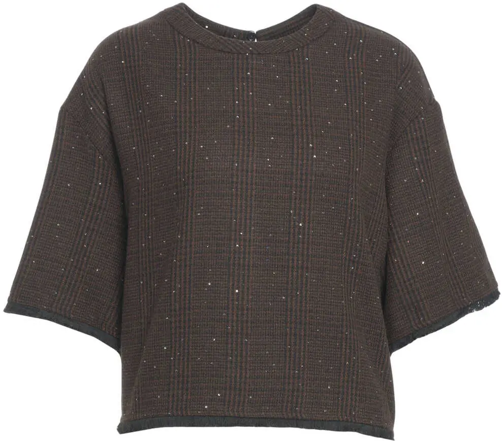 Maiouri Kaos Knit top with sequins Brown Femei (BM 19033426) 1