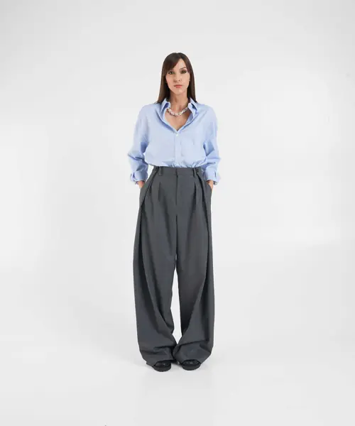 Bluze Himons Cropped blouse Blue Femei (BM 19033438) 3