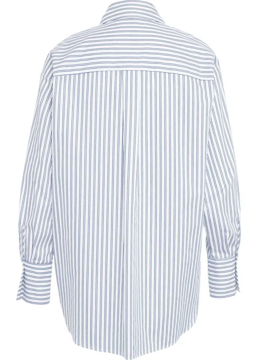 Bluze Elisabetta Franchi Striped blouse with logo White Femei (BM 19033450) 3