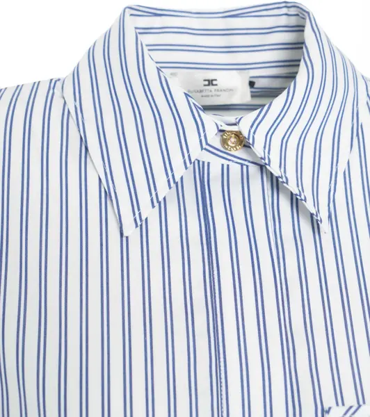 Bluze Elisabetta Franchi Striped blouse with logo White Femei (BM 19033450) 5