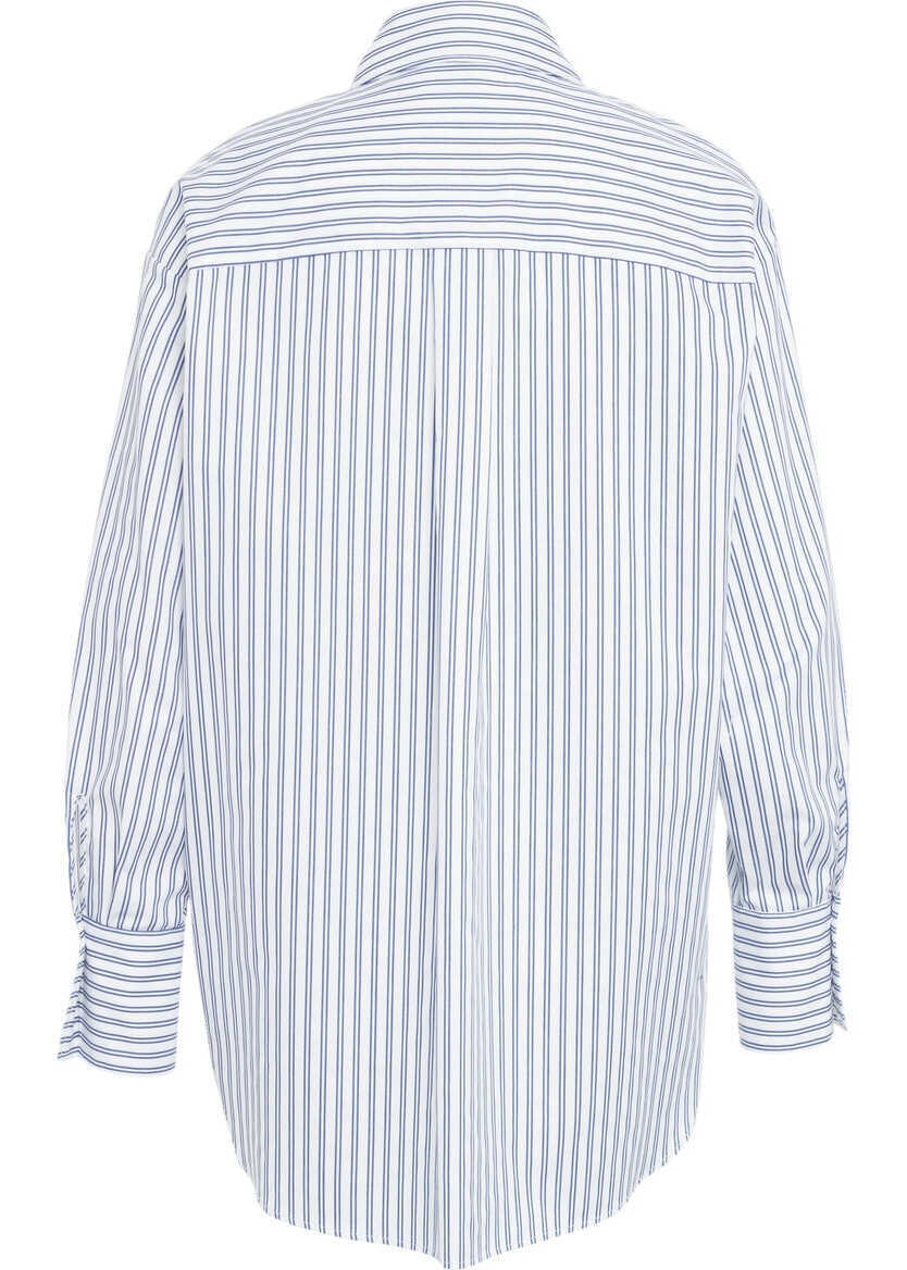 Bluze Elisabetta Franchi Striped blouse with logo White Femei (BM 19033450) 8