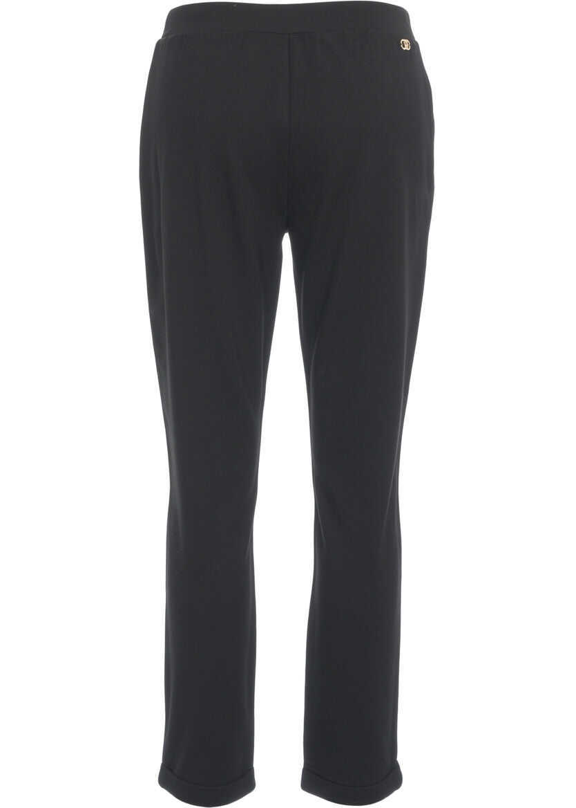Pantaloni de trening LIU JO SPORT Joggers with pearls Black Femei (BM 19033459) 4
