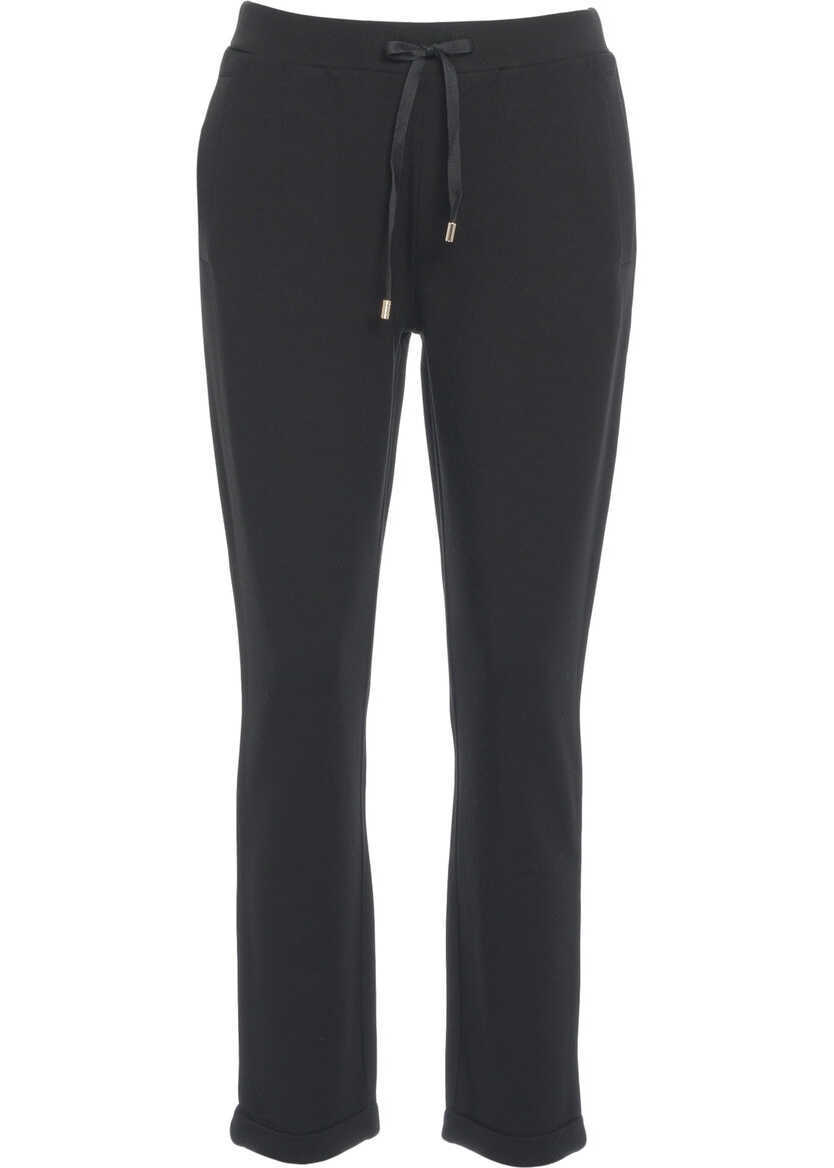 Pantaloni de trening LIU JO SPORT Joggers with pearls Black Femei (BM 19033459) 1